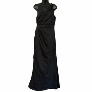 Jim Helm Occassion Formal Black Gown One Shoulder size 12 Vintage Fits like 4